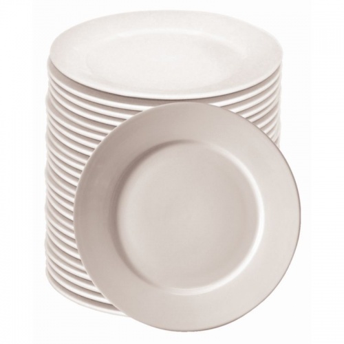 S561 BULK BUY DEAL Athena Hotelware Wide Rimmed Plates 10 in (Pack Qty 36)