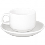 S376 BULK BUY DEAL Athena Stacking Tea Cups & Saucers (Pack Qty 24)